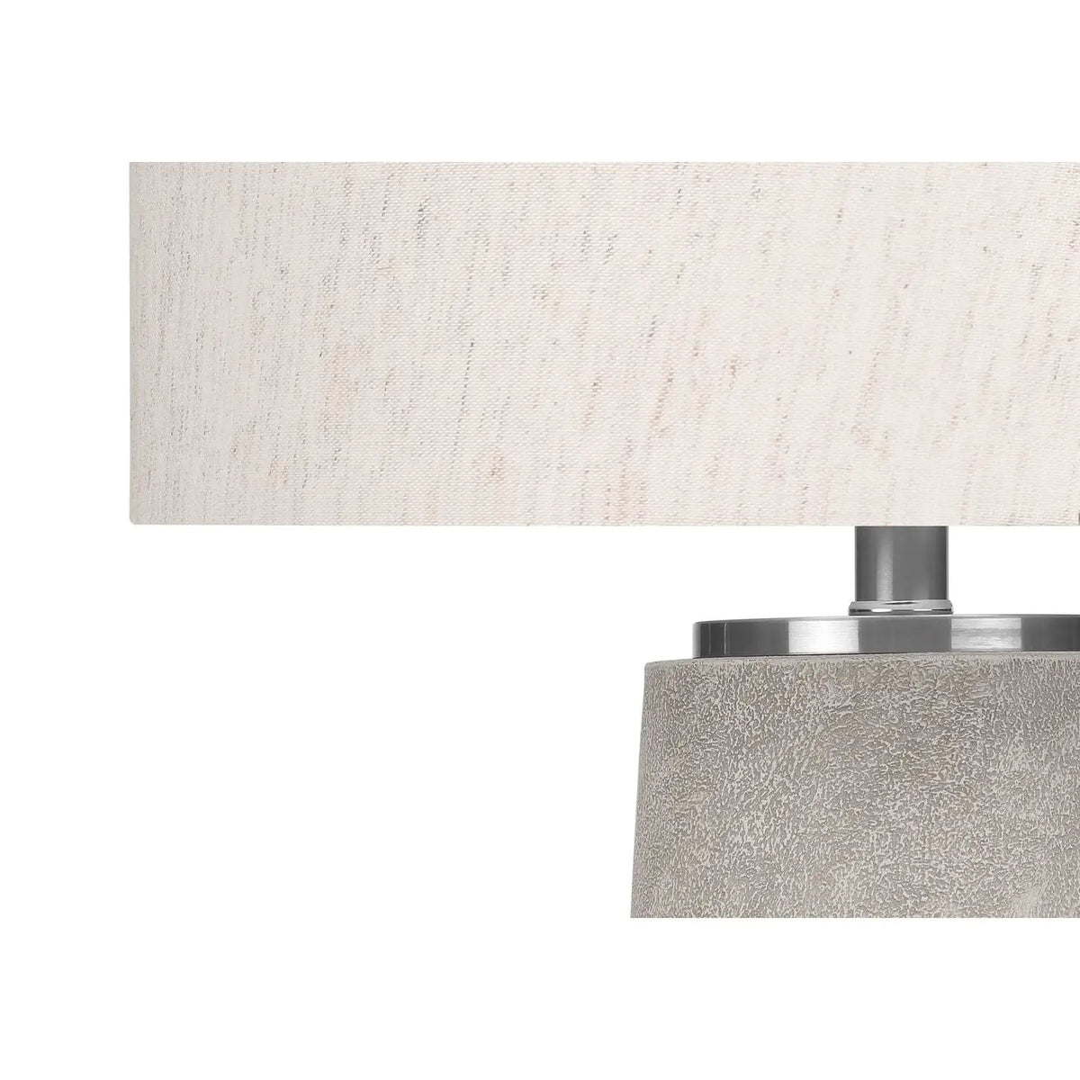 Gray Resin Table Lamp | Silver Metal Accents | 29 Inch Height | Polished Silver Finial