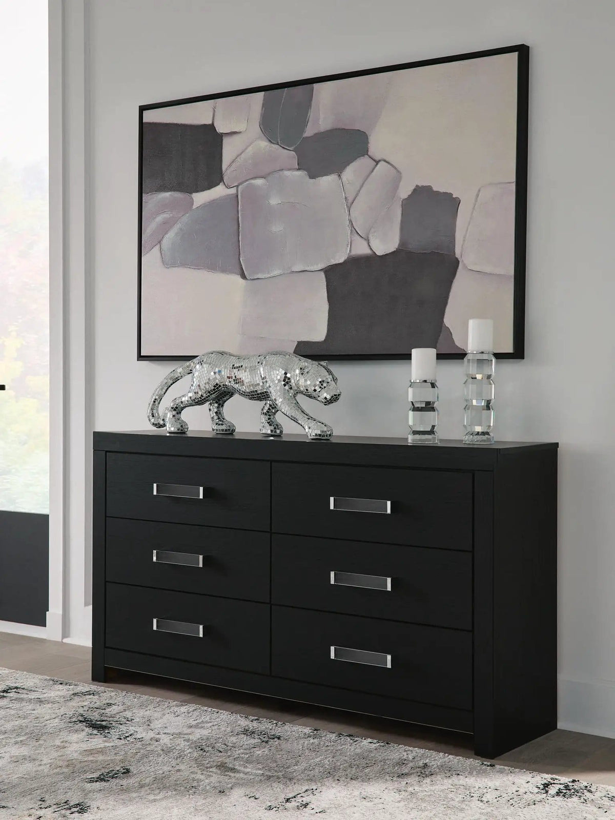 Maeling Six Drawer Dresser | 4 Pieces | Acrylic | Bedroom