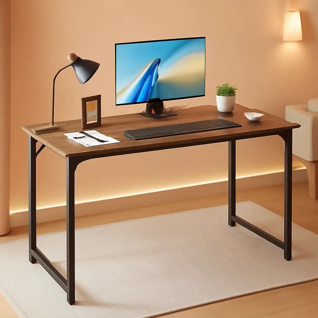 39 Inch Brown Computer Desk Modern Simple Style Home Office from PriceLows™