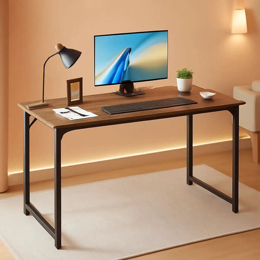 39 Inch Brown Computer Desk Modern Simple Style Home Office from PriceLows™