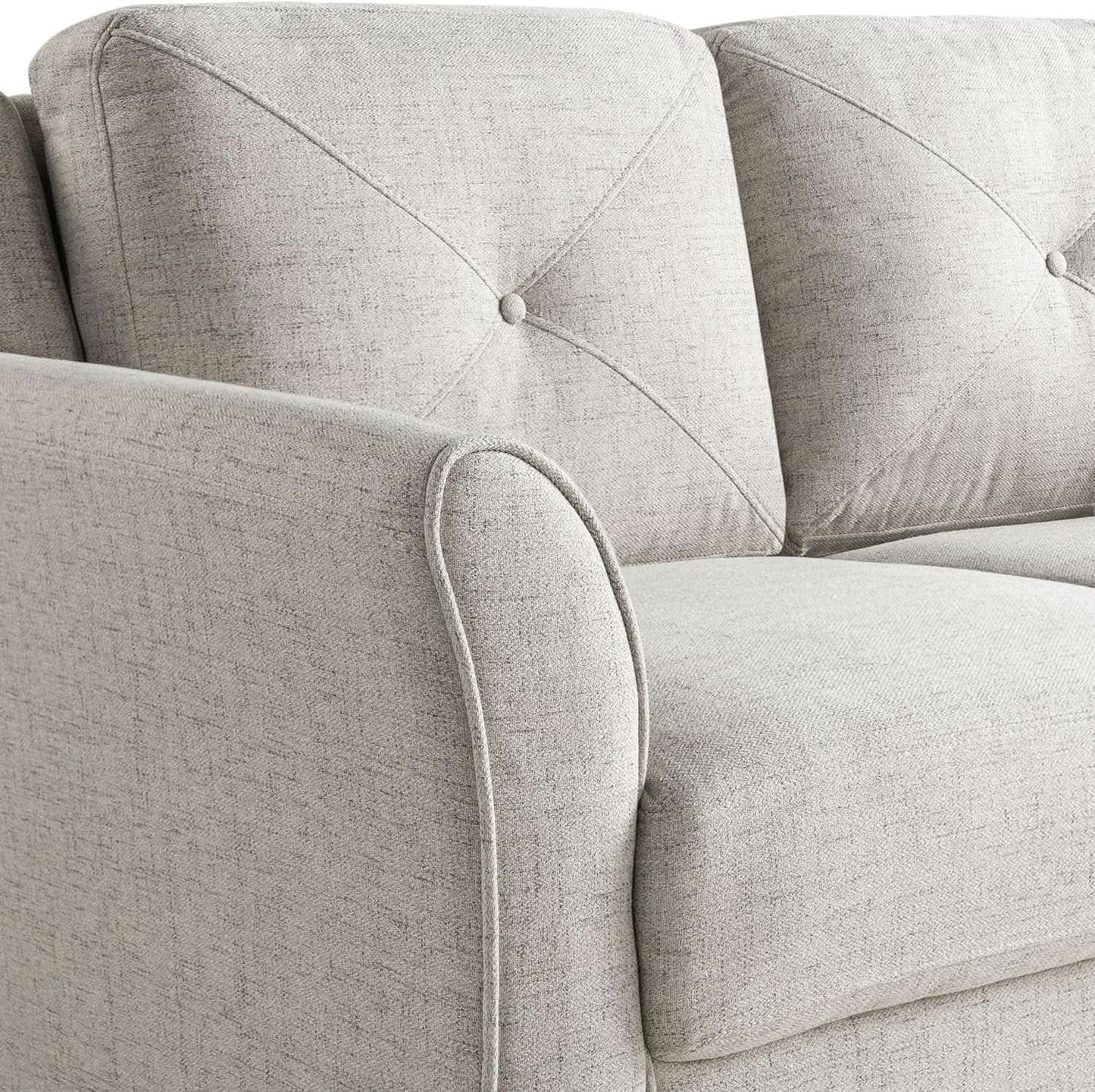 Harrington Sofa Beige With Curved Arms For Living Room from PriceLows™