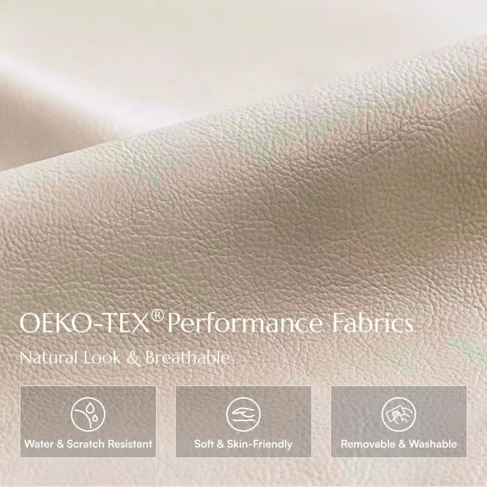 Beige 108 Inch Ultra Power Leather Modular Sectional from PriceLows™
