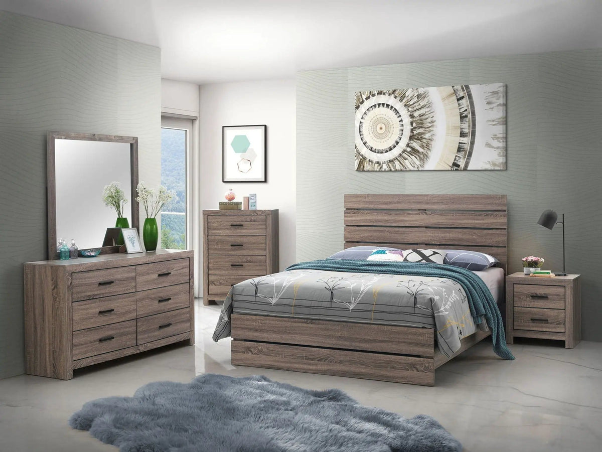 Brantford 5-piece Queen Bedroom Set Barrel | 5-Piece Set | Engineered Wood & Veneer | Oak