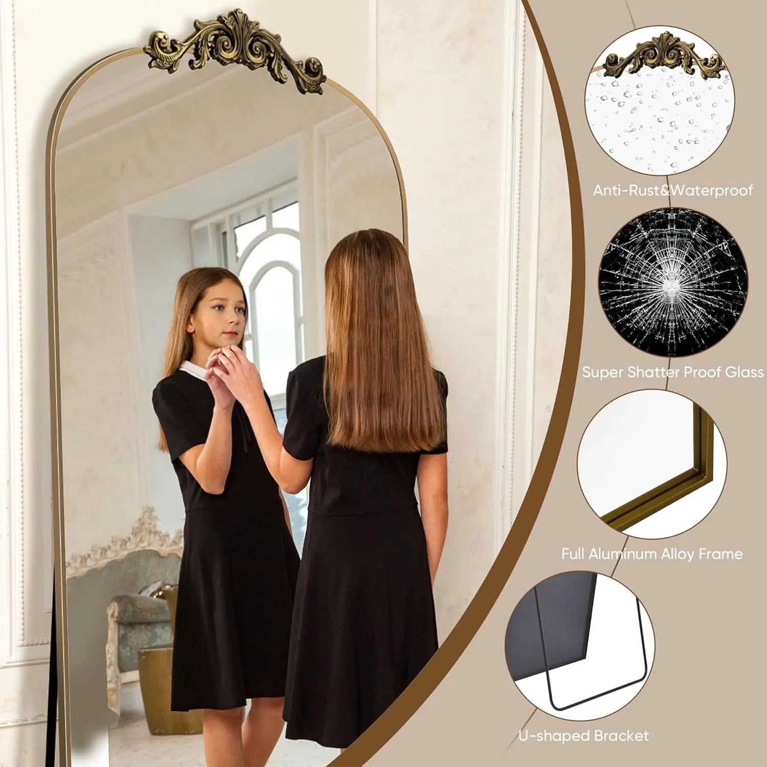 Full Length Floor Mirror 71x28 Inch Bronze For Bedroom from PriceLows™