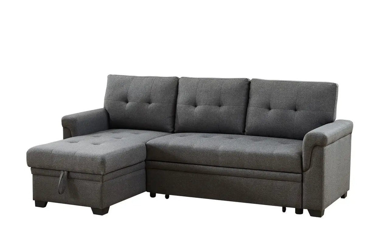 Sierra Reversible Sleeper Sectional Sofa With Storage Chaise | 2 Pieces | Living Room Furniture | Living Room