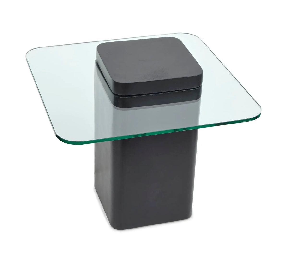Donora Square End Table | Glass Top | Modern Square Base | Minimalist Design