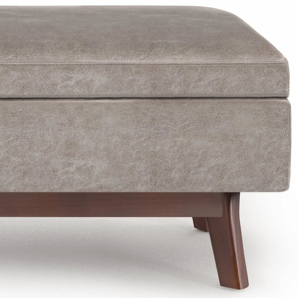 Storage Ottoman | Rectangular Design | Solid Wood Frame | Lift Top