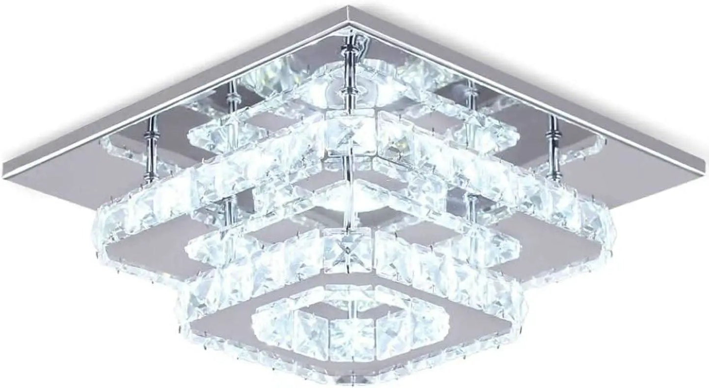 Crystal Square LED Ceiling Light Two Layer Flush Mount from PriceLows™