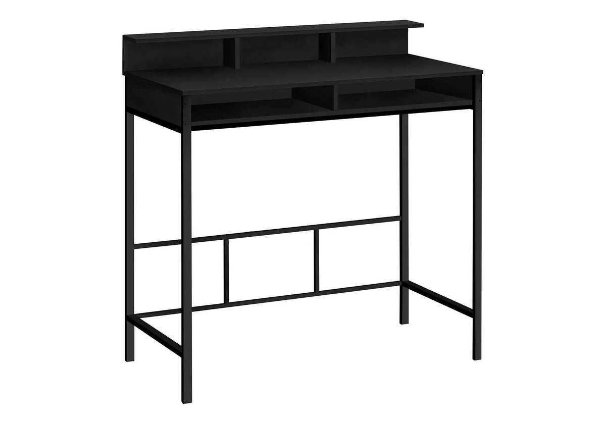 Standing Computer Desk | 47.5 Inch Height | Storage Shelves | Sturdy Metal Legs
