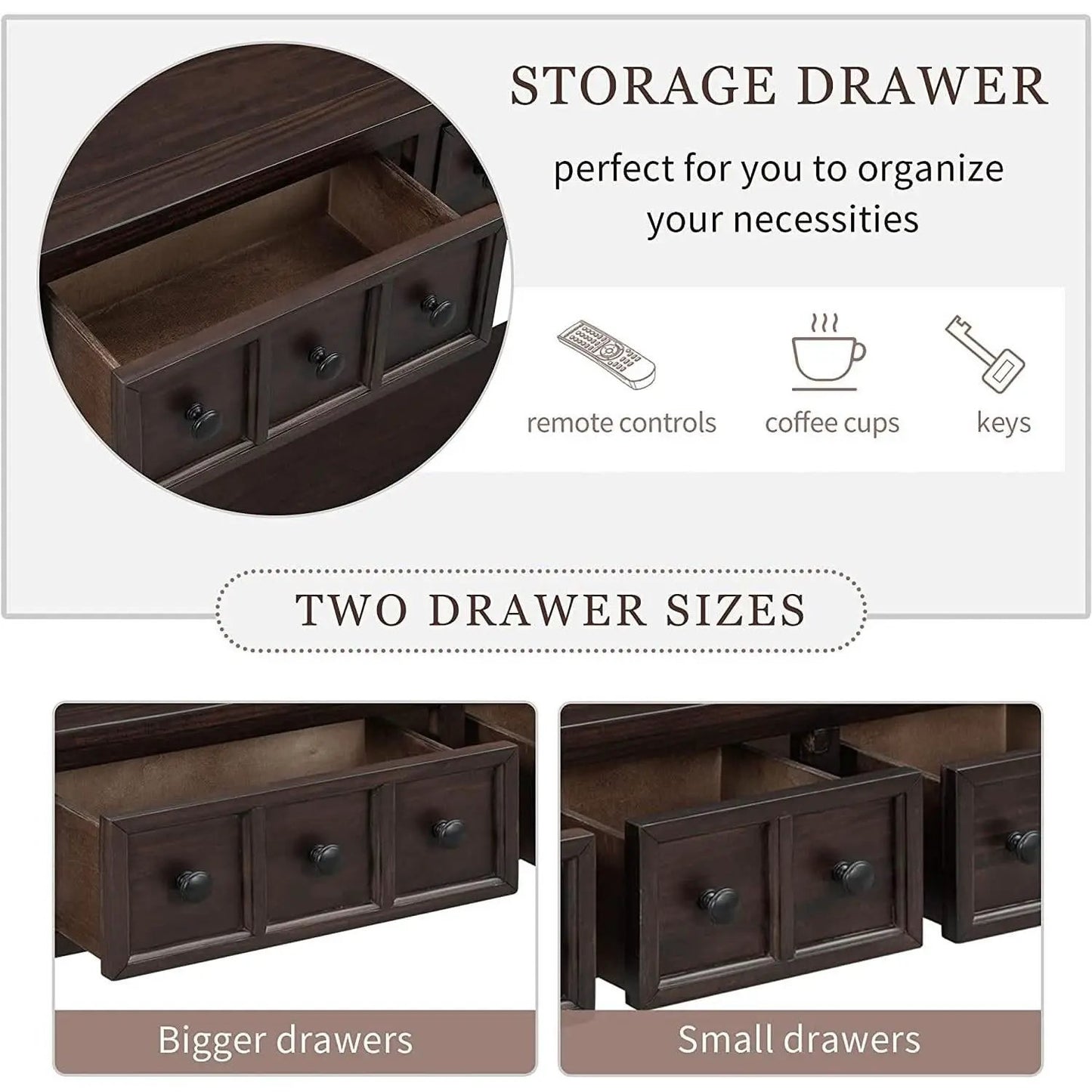 Rustic 60 Inch Console Table With Drawers And Shelf from PriceLows™