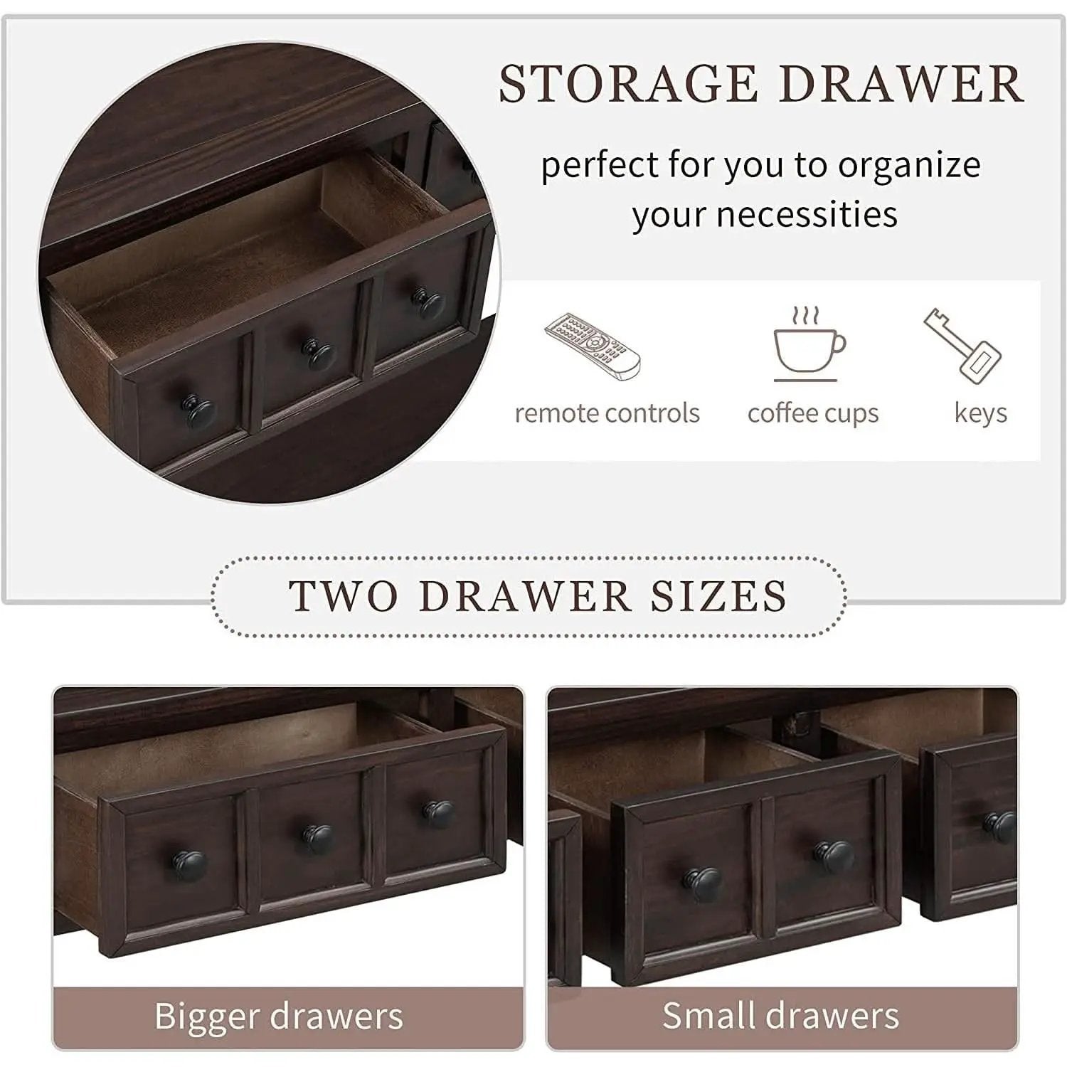 Rustic 60 Inch Console Table With Drawers And Shelf from PriceLows™