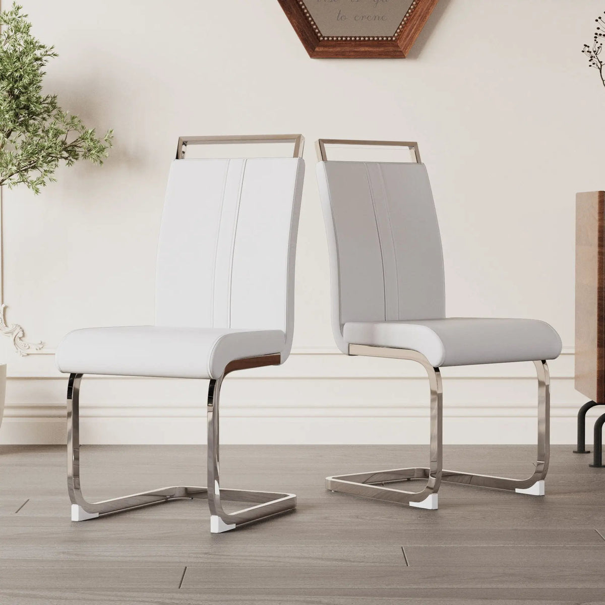 Modern Dining Chairs | Padded Seat | High Back | Accessory Bag Included