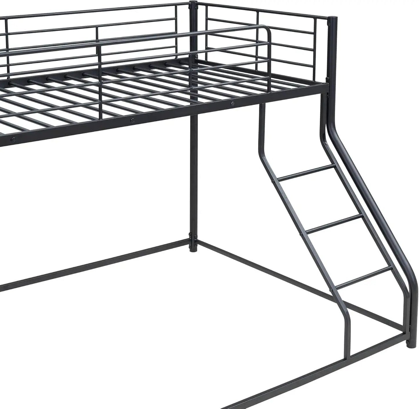 Heavy Duty Twin Over Queen Metal Bunk Bed In Black from PriceLows™
