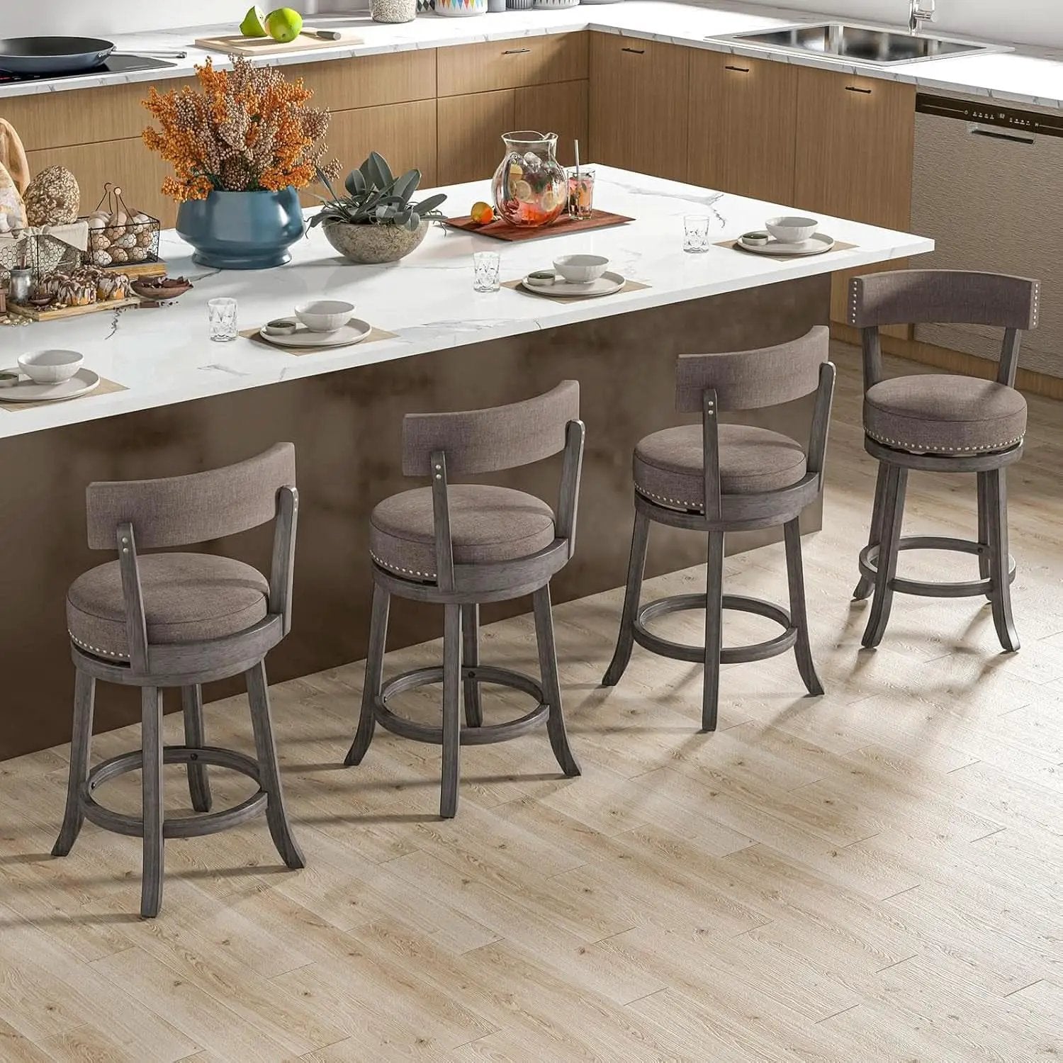 Swivel Bar Stools Set of Two for Kitchen from PriceLows™
