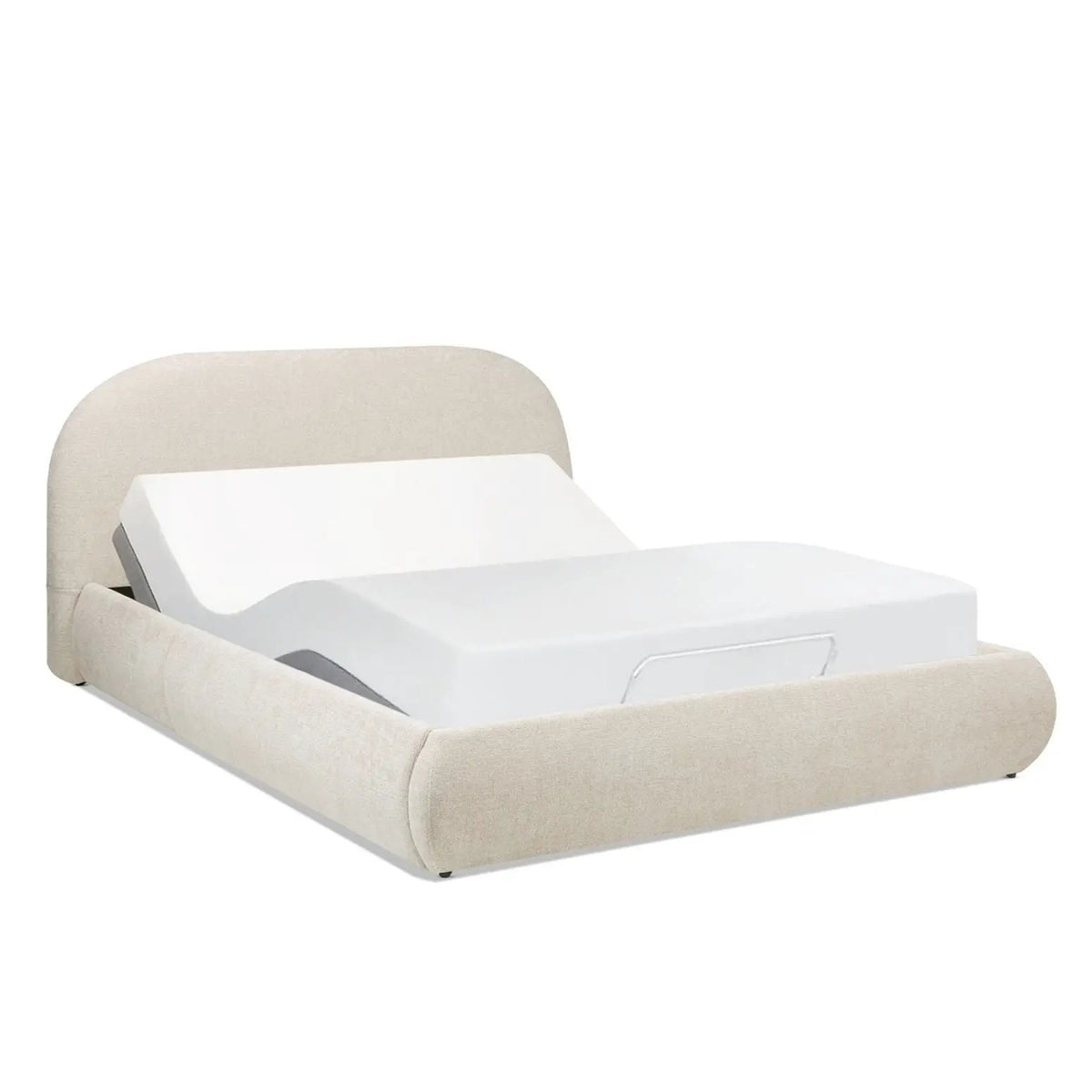 Archie Upholstered Platform Bed | Puffy Arch Headboard | Grounded Design | No Box Spring Needed