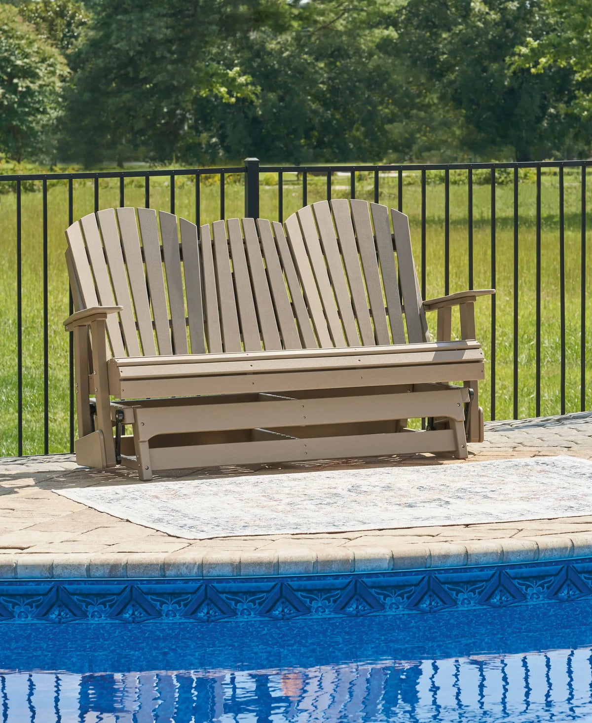 Hyland Wave Glider Loveseat | Adirondack-Inspired Design | 67 Inch Width | Outdoor Seating
