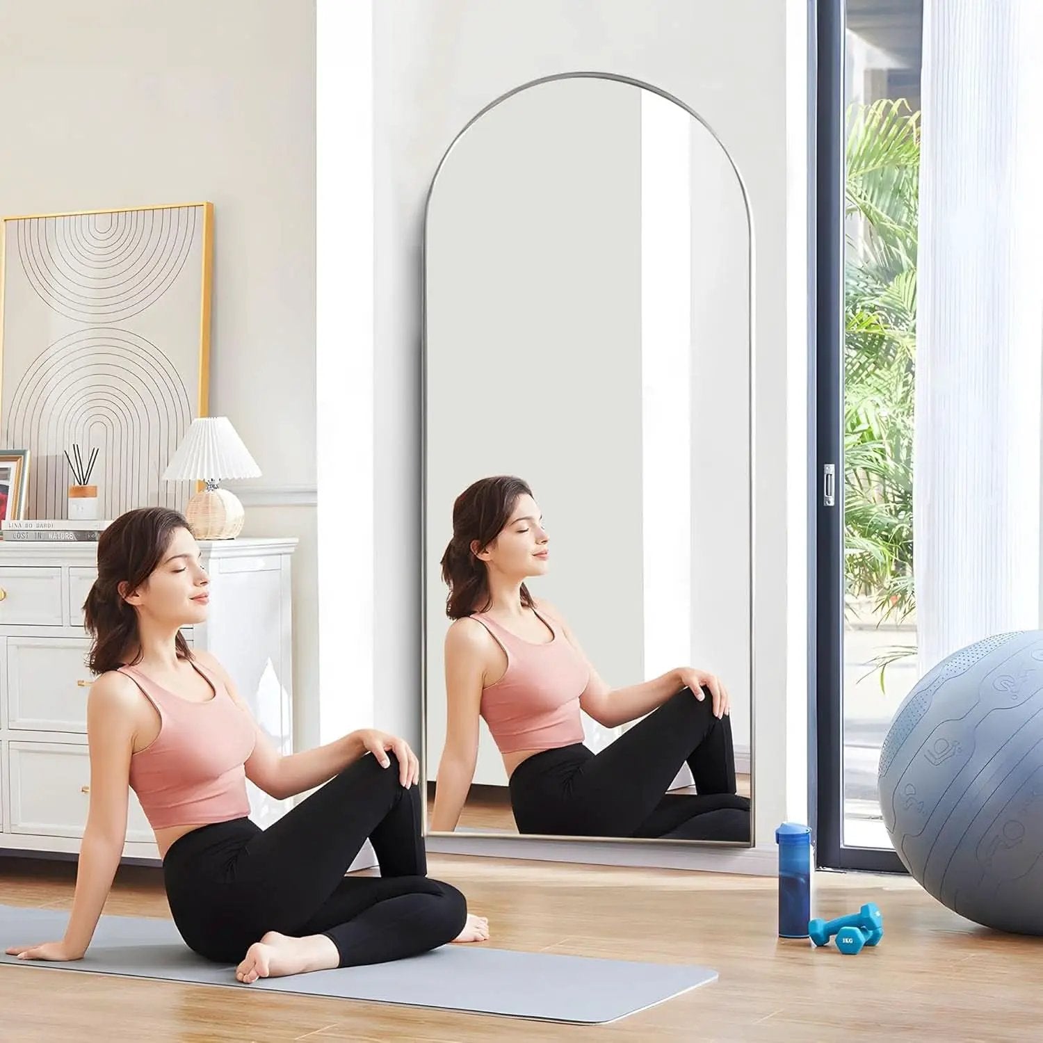 Arched Full Length Mirror 64x21 Inches For Living Room from PriceLows™