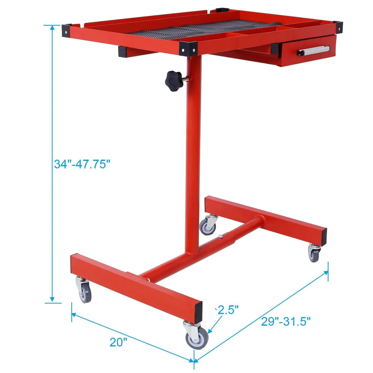 Adjustable Work Table | Tear Down Portable Design | Storage Drawer | 34 To 47.75 Inch Height