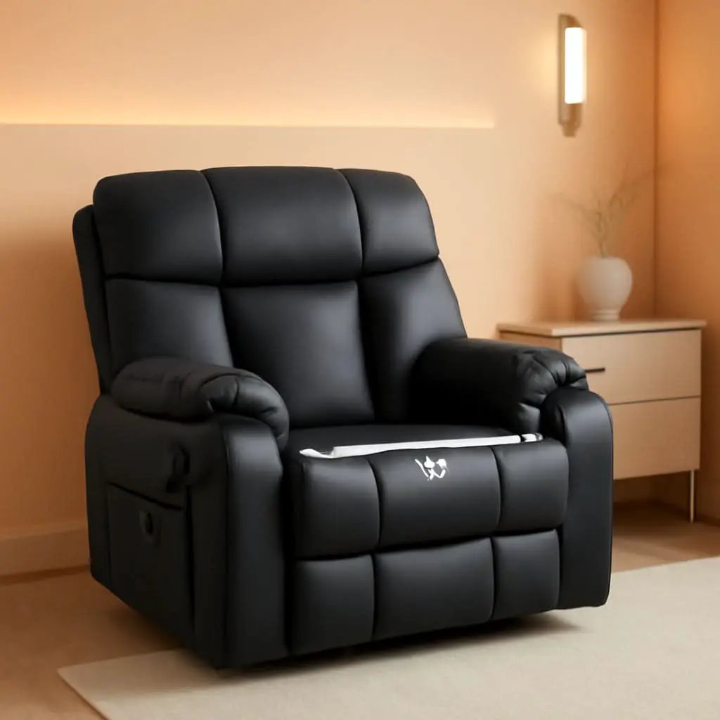 Wide Leather Recliner With Power Lift And Massage Heat from PriceLows™