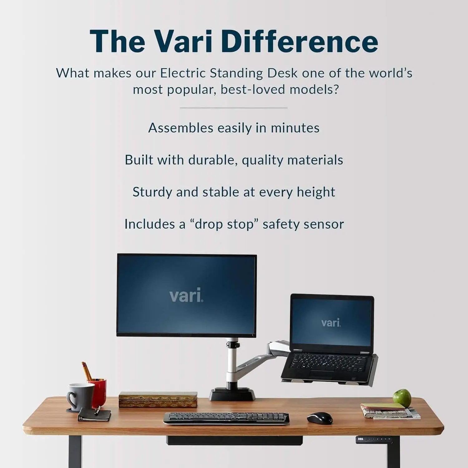 Electric Standing Desk 60 Inch With Butcher Block Top from PriceLows™