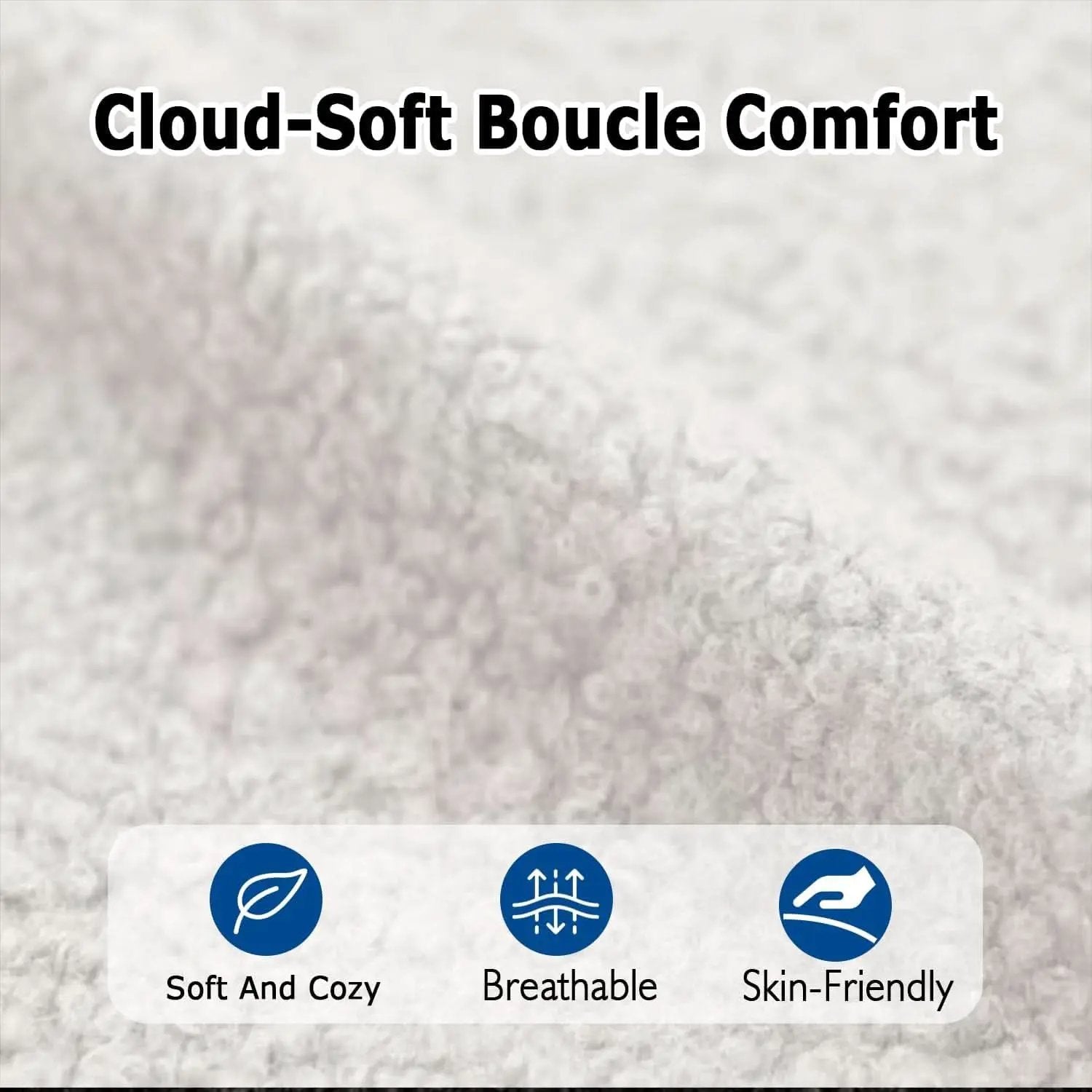 White Boucle Upholstered Dining Chairs With Cushions from PriceLows™