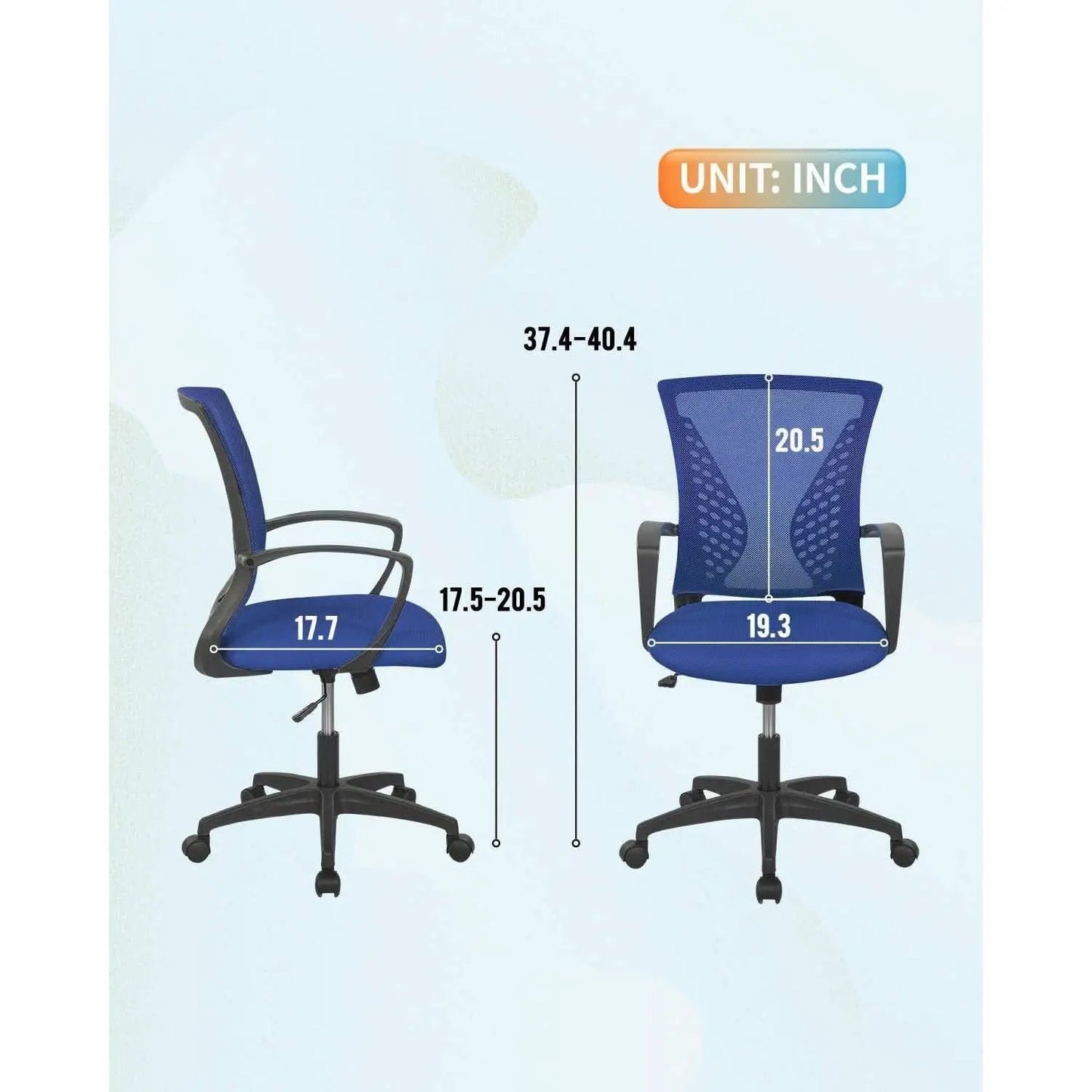 Ergonomic Blue Office Chair With Adjustable Armrests from PriceLows™