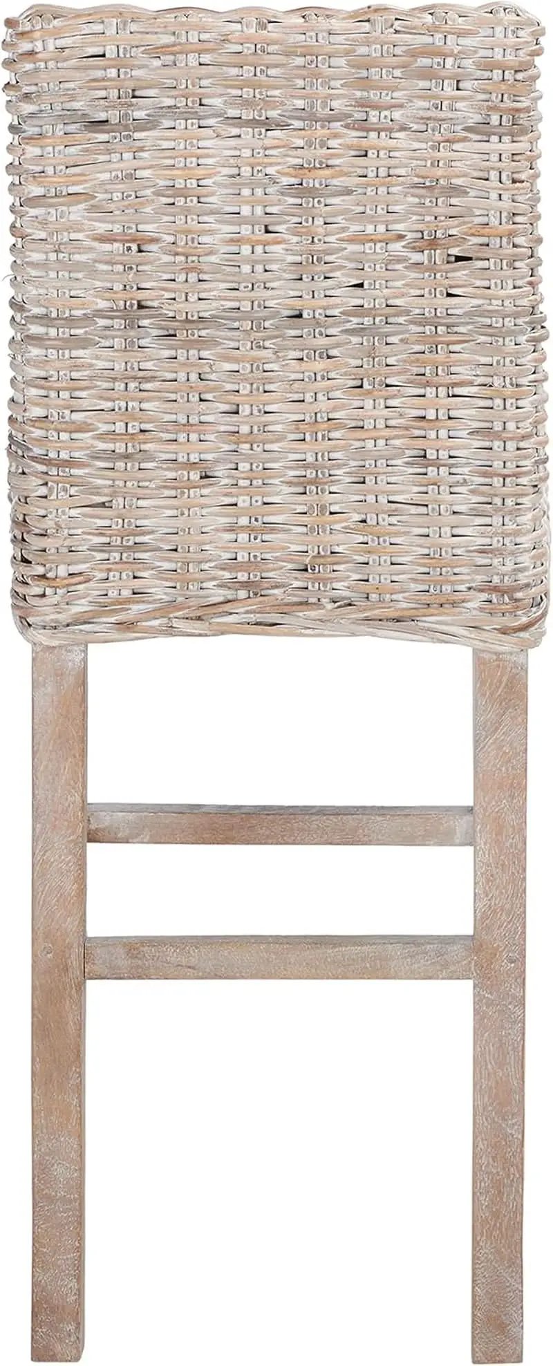 Grey Wash Rattan 30 Inch Bar Stool With Parsons Legs from PriceLows™