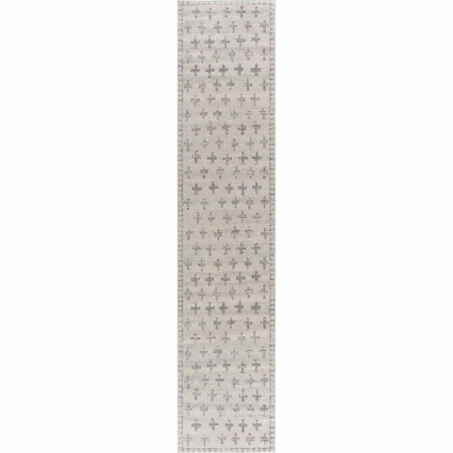 Tigris Swiss Cross Ivory & Gray 2322 Area Rug from PriceLows™