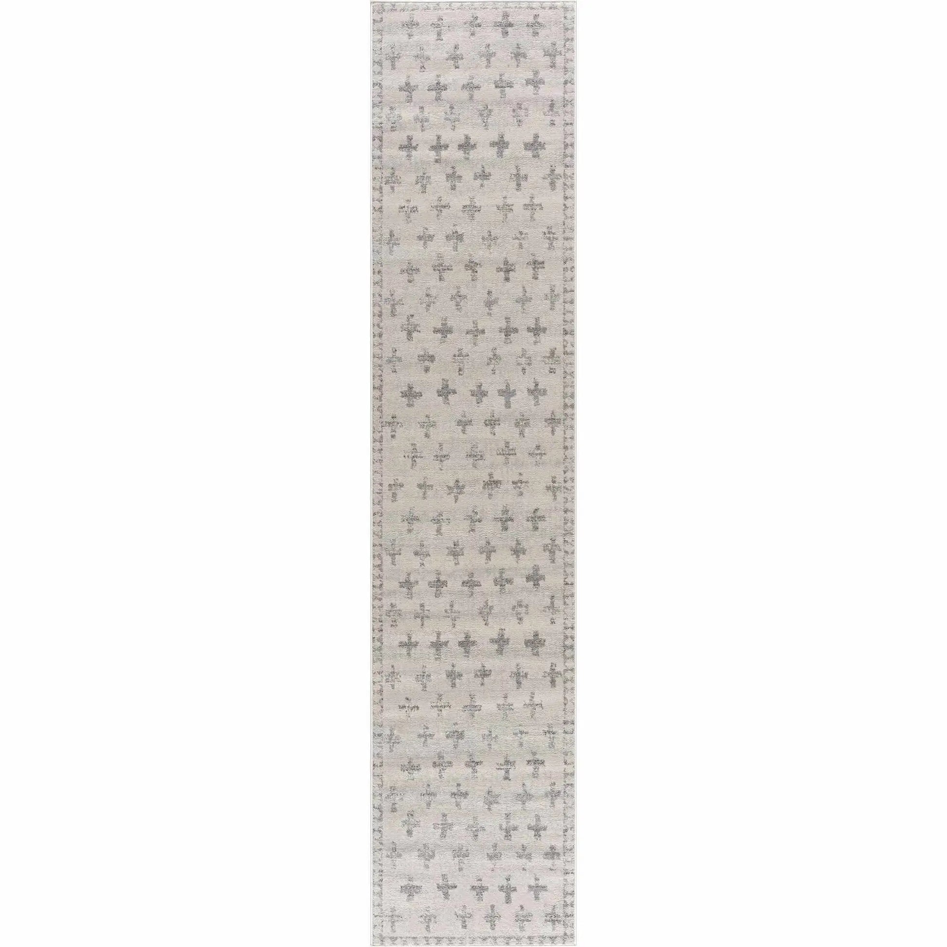 Tigris Swiss Cross Ivory & Gray 2322 Area Rug from PriceLows™