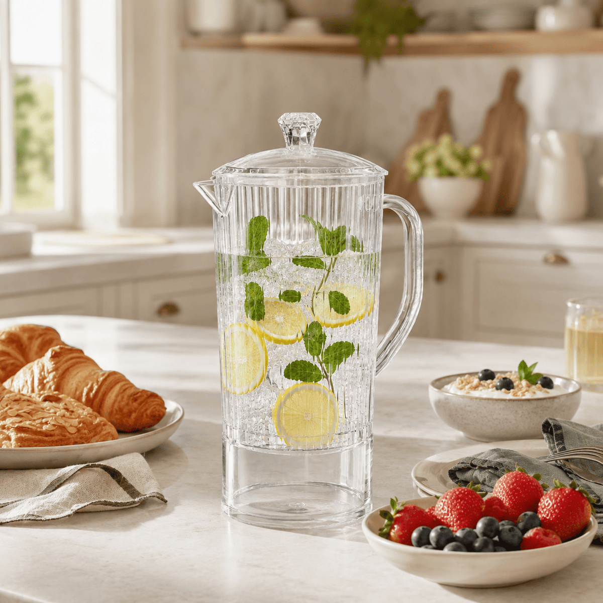 Barcelona Acrylic Pitcher with Lid | 65 oz | Acrylic | Entertaining