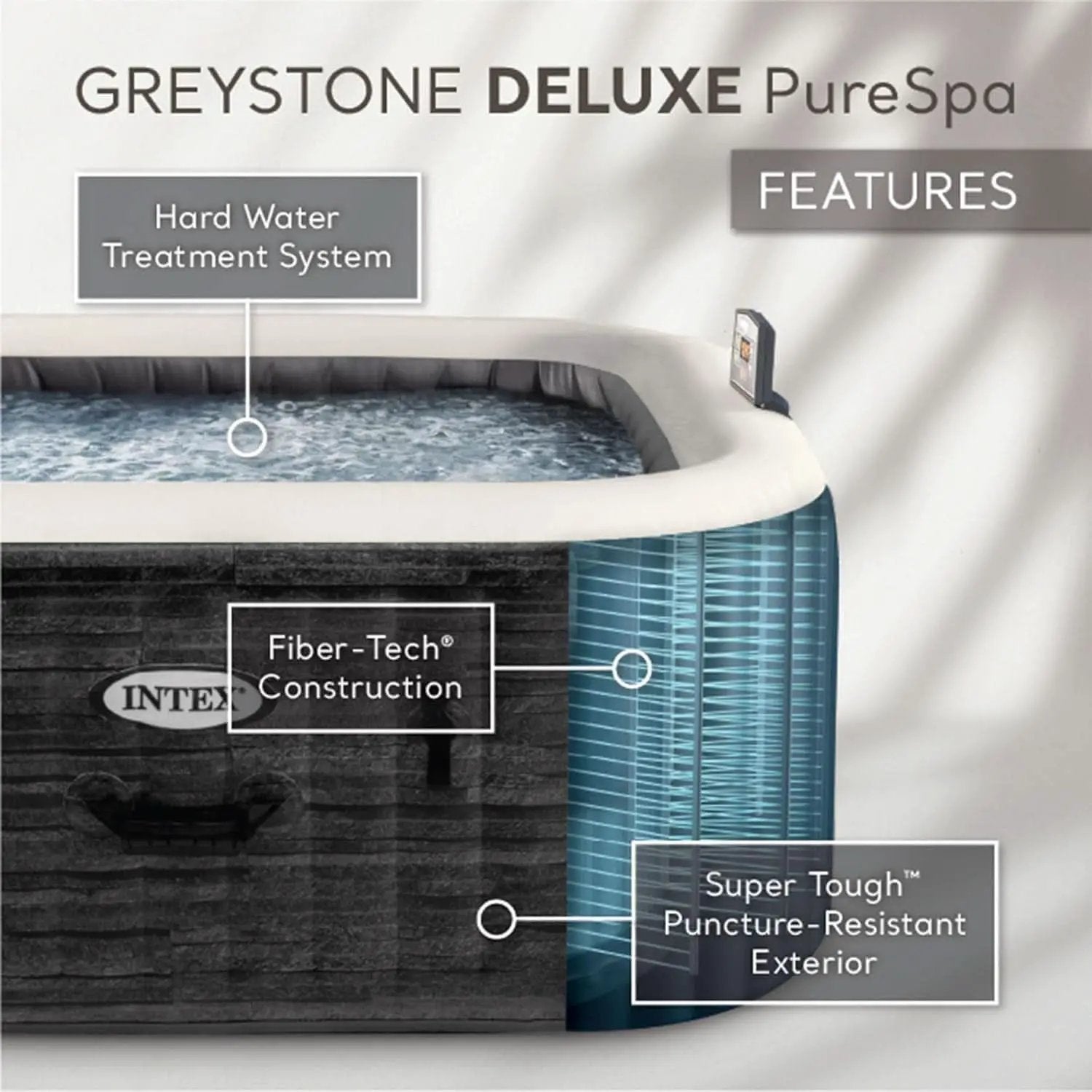 Greystone Deluxe 4 Person Inflatable Hot Tub With Wireless from PriceLows™