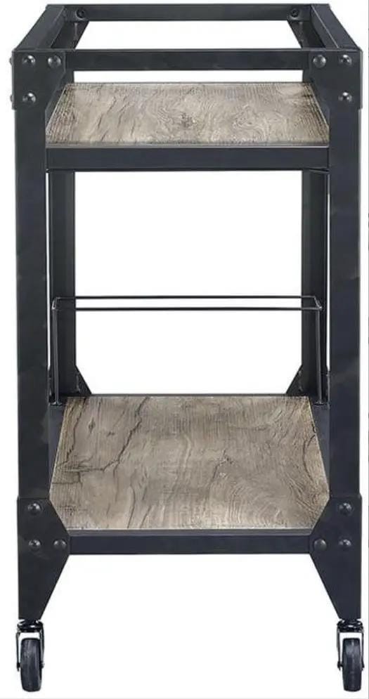 Jorgensen Serving Cart | 16 x 32 x 31 in | Metal & Wood | Charcoal