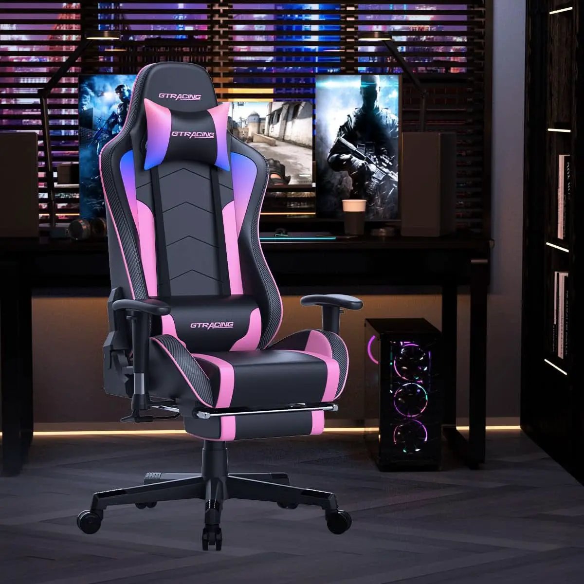 Ergonomic Gaming Chair With Bluetooth Speakers And Footrest from PriceLows™