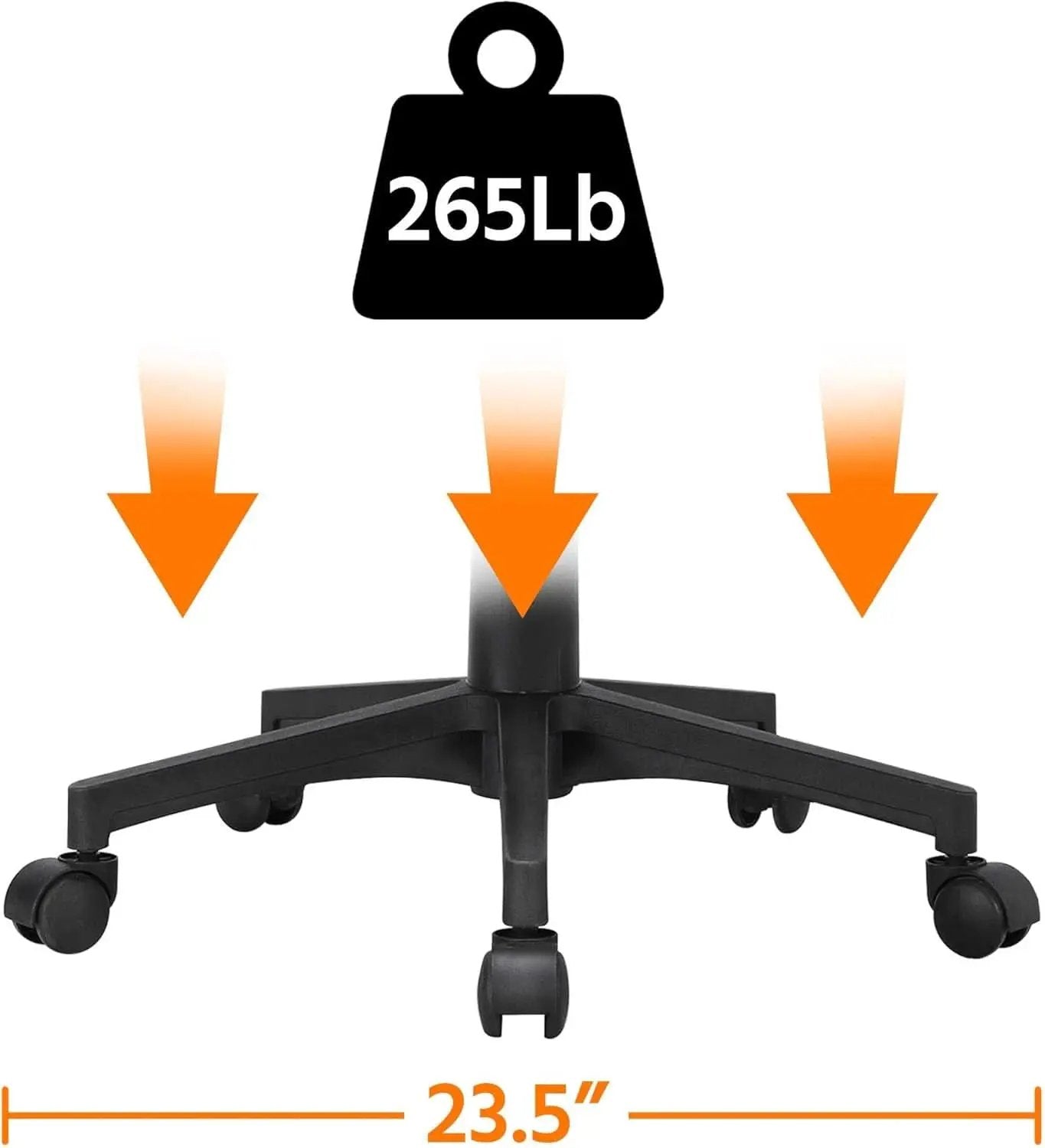 Ergonomic Office Chair Leather Seat Mesh Back Black With Lumbar Support from PriceLows™