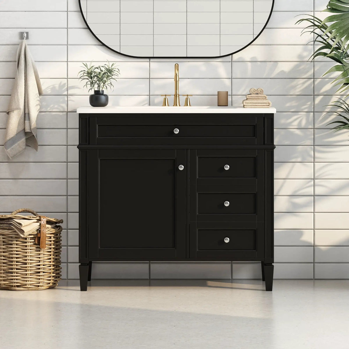 Bathroom Vanity | 3 Drawers | Blue Finish | Tip Out