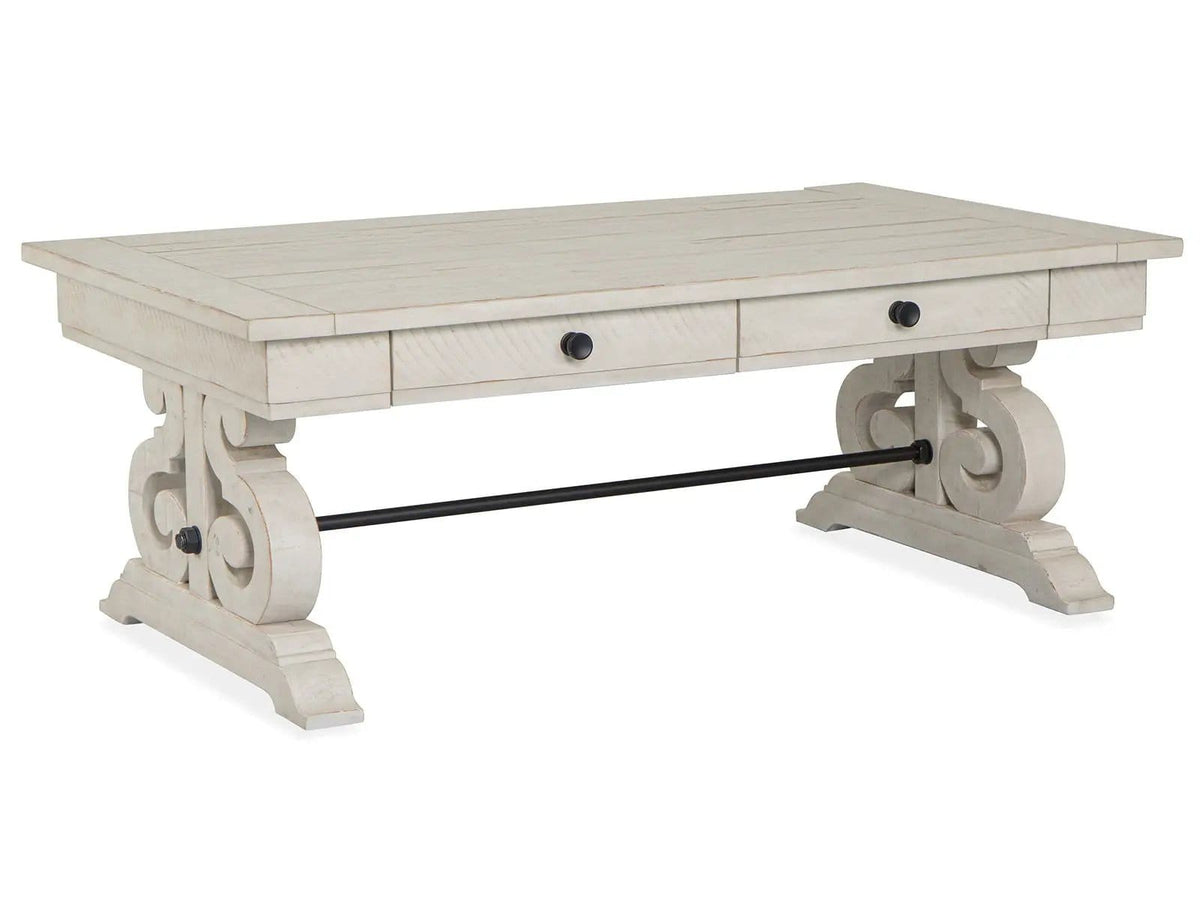 Bronwyn Rectangular Cocktail Table | 30 x 50 x 19 in | Metal & Brass | Alabaster