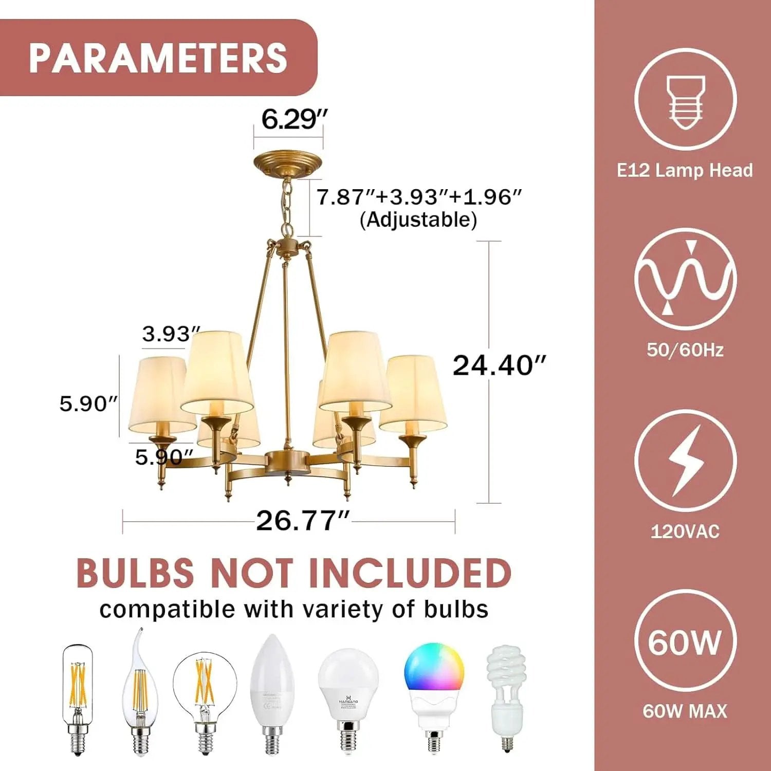 Gold Wagon Wheel Chandelier With White Linen Shade 6 Light from PriceLows™