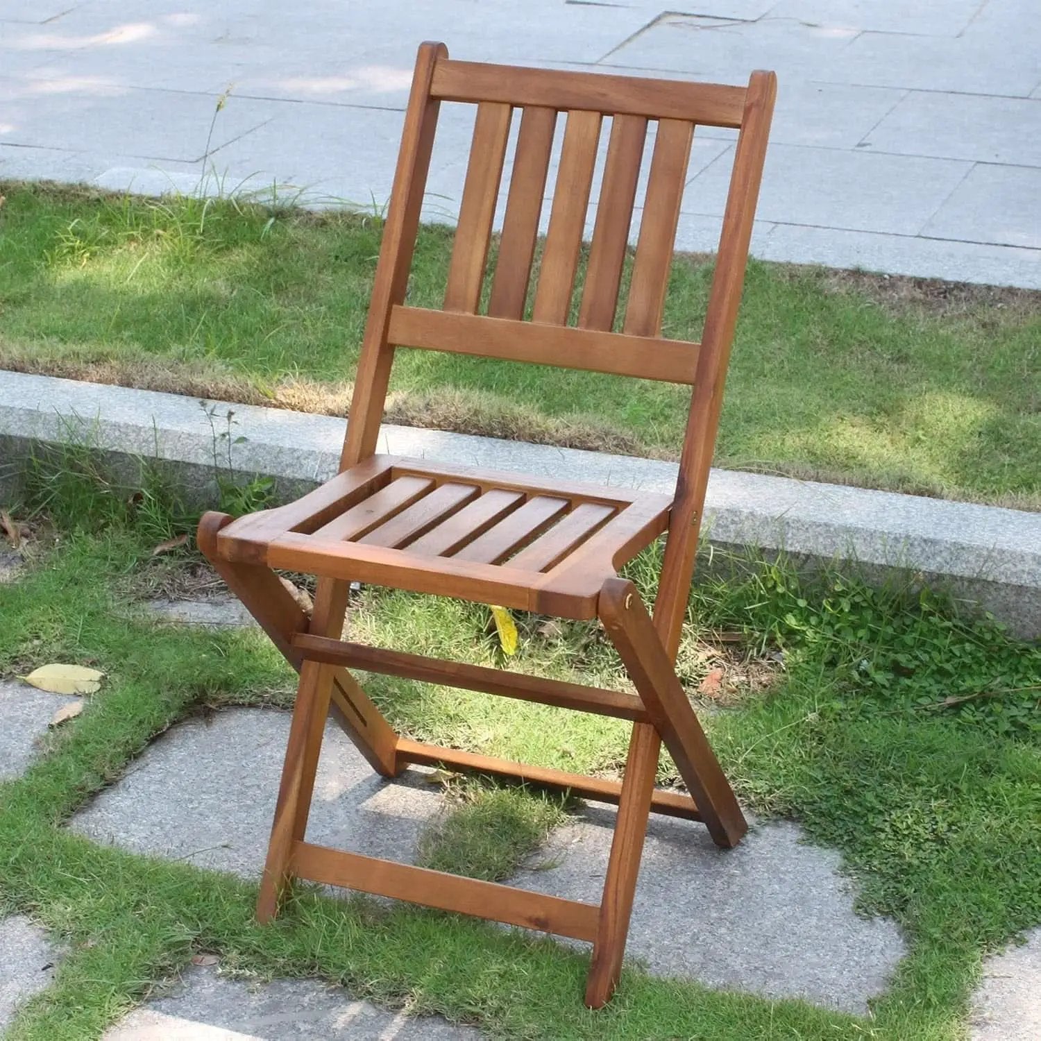 Acacia Round Folding Bistro Table And Chair Set Outdoor from PriceLows™
