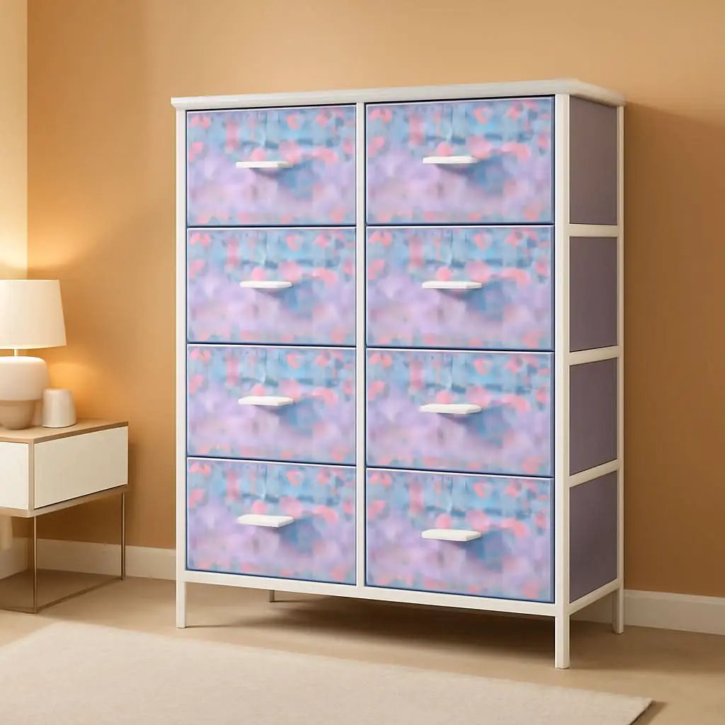 Fabric Dresser With Eight Drawers Storage Organizer from PriceLows™