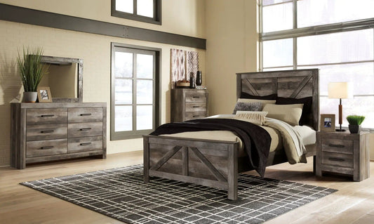 Wynnlow Crossbuck Panel Bedroom Set | 4 Piece Bedroom Set | Bedroom Furniture | Bedroom