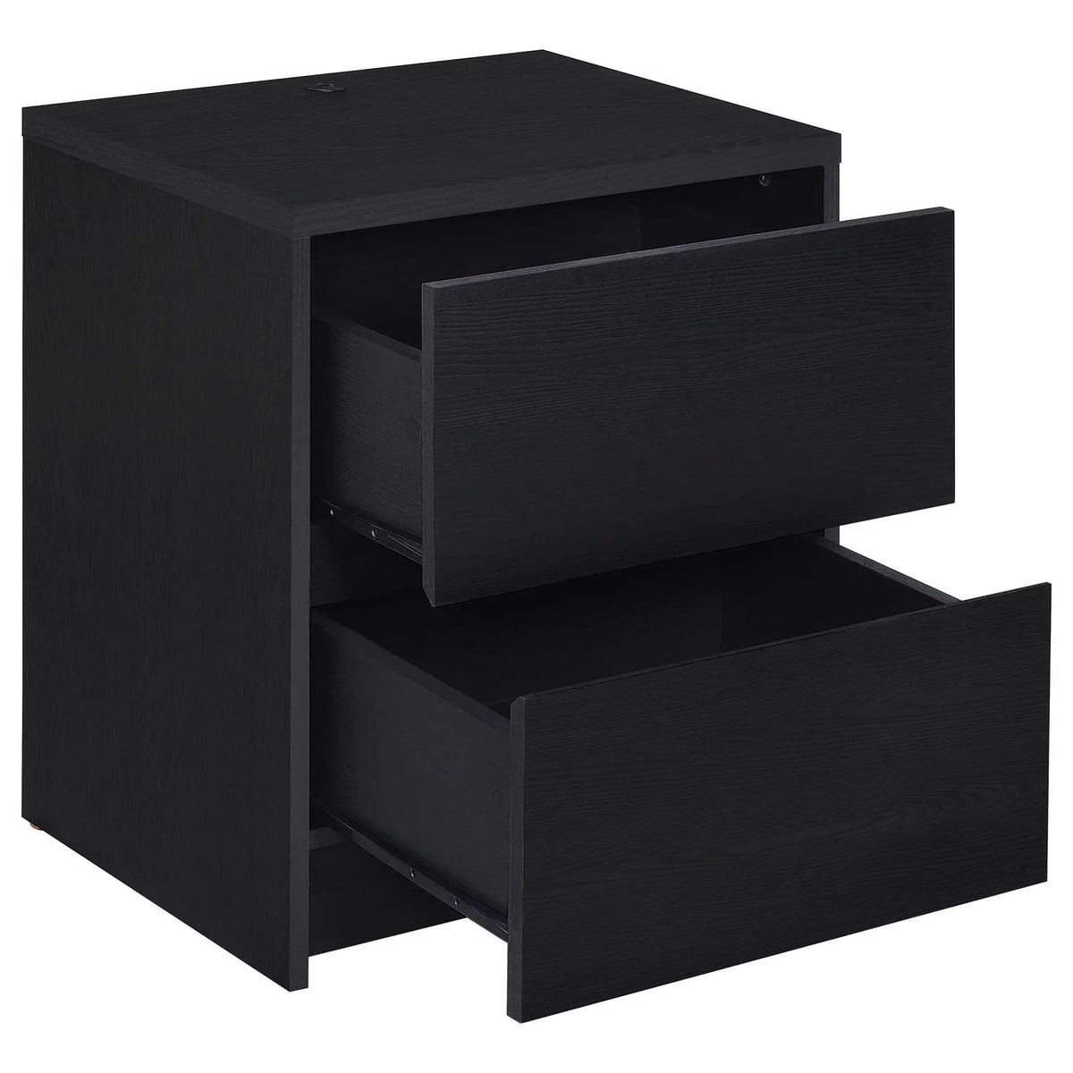 Westpark 2-drawer Nightstand LED Lights and USB | 19.75 x 15.5 x 23.5 in | Engineered Wood & Veneer | Black