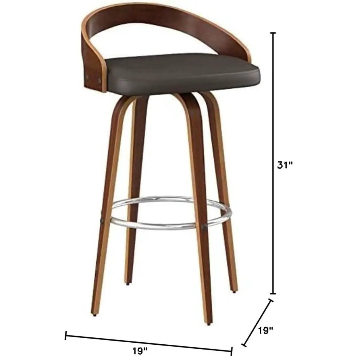 Sonia 26 Inch Counter Height Bar Stool Walnut Brown from PriceLows™