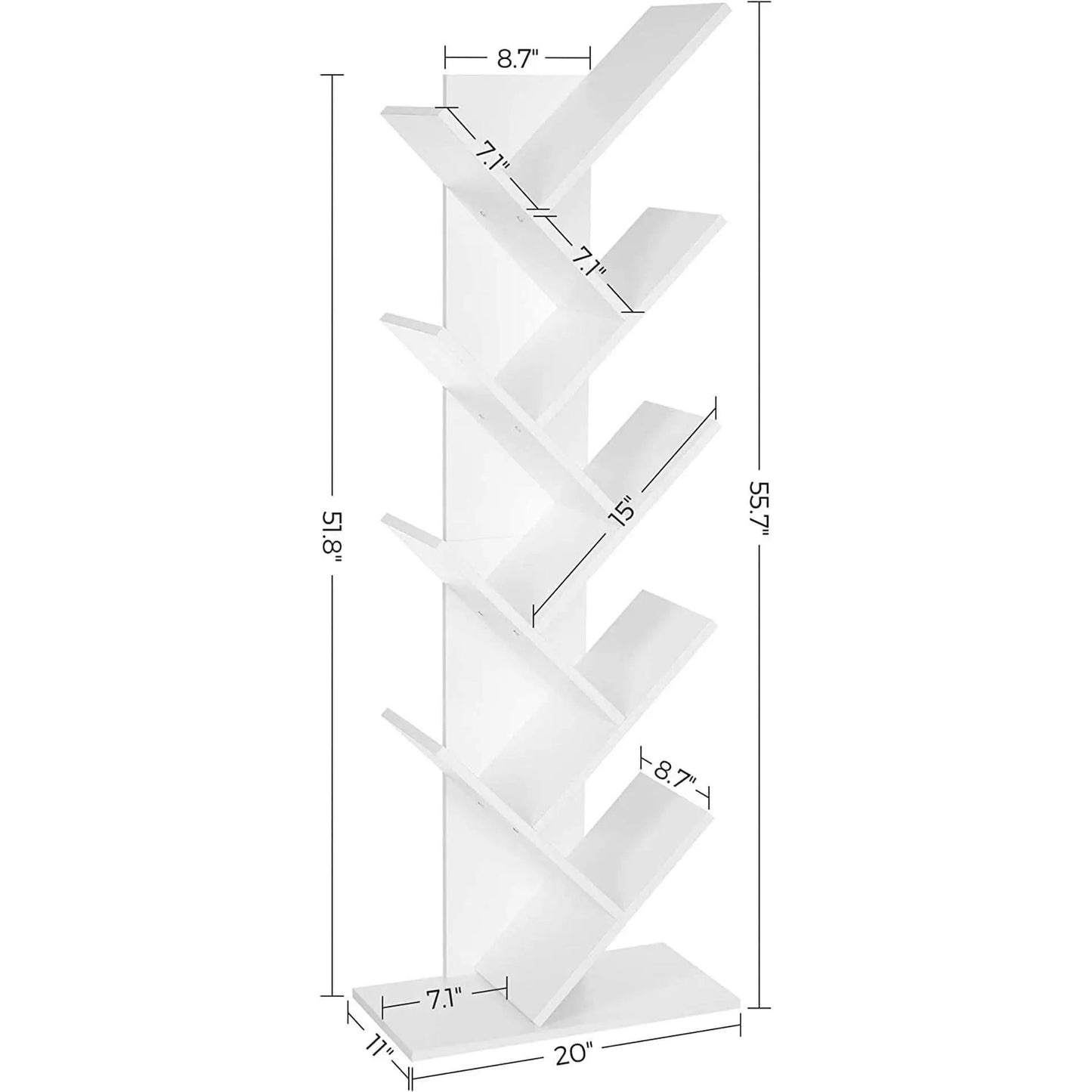 Tree Branch Bookshelf 8 Tier For Small Spaces Home Office from PriceLows™