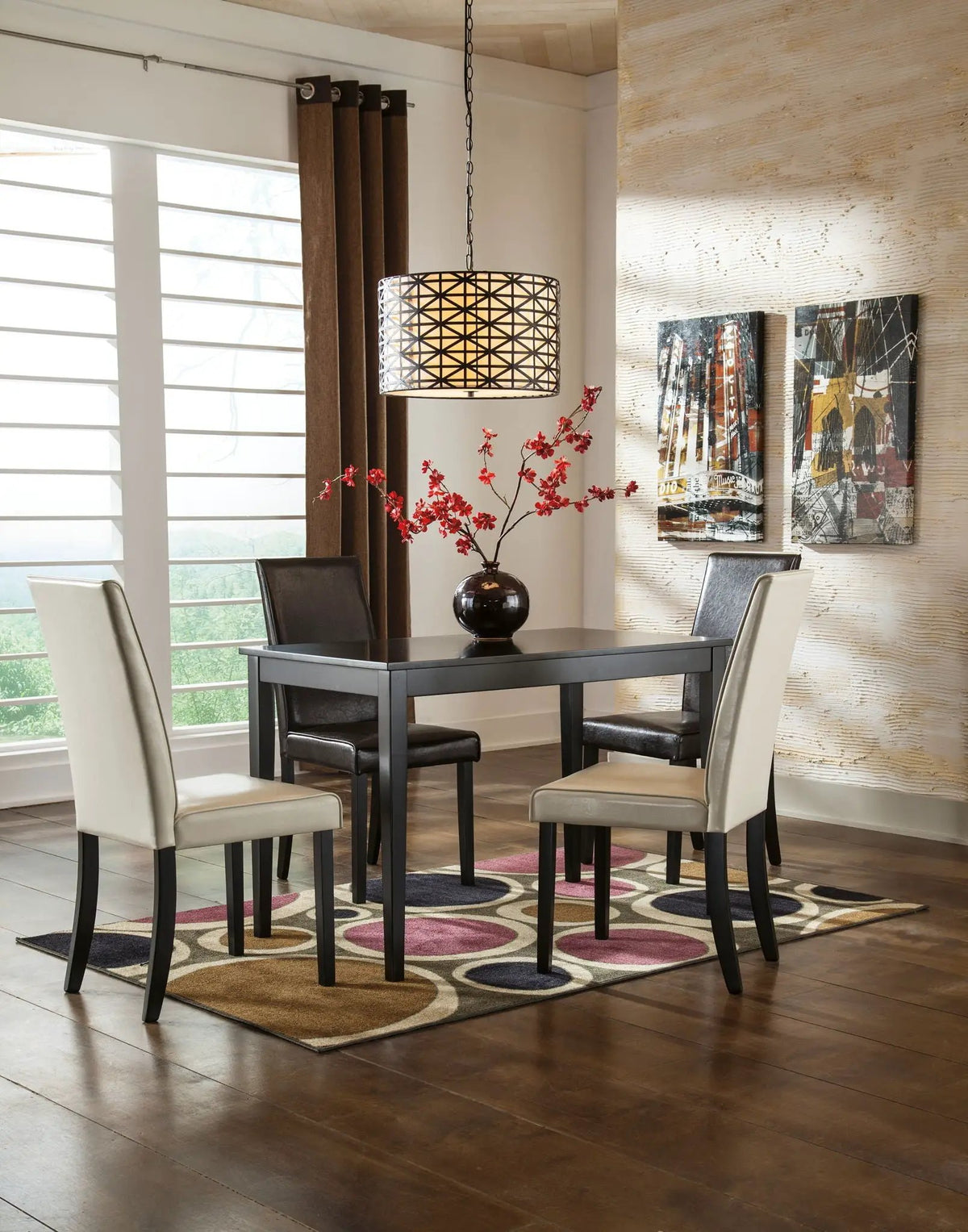 Kimonte Rectangular Dining Table | Dark Brown | Seats 4 | 45 Inch Width