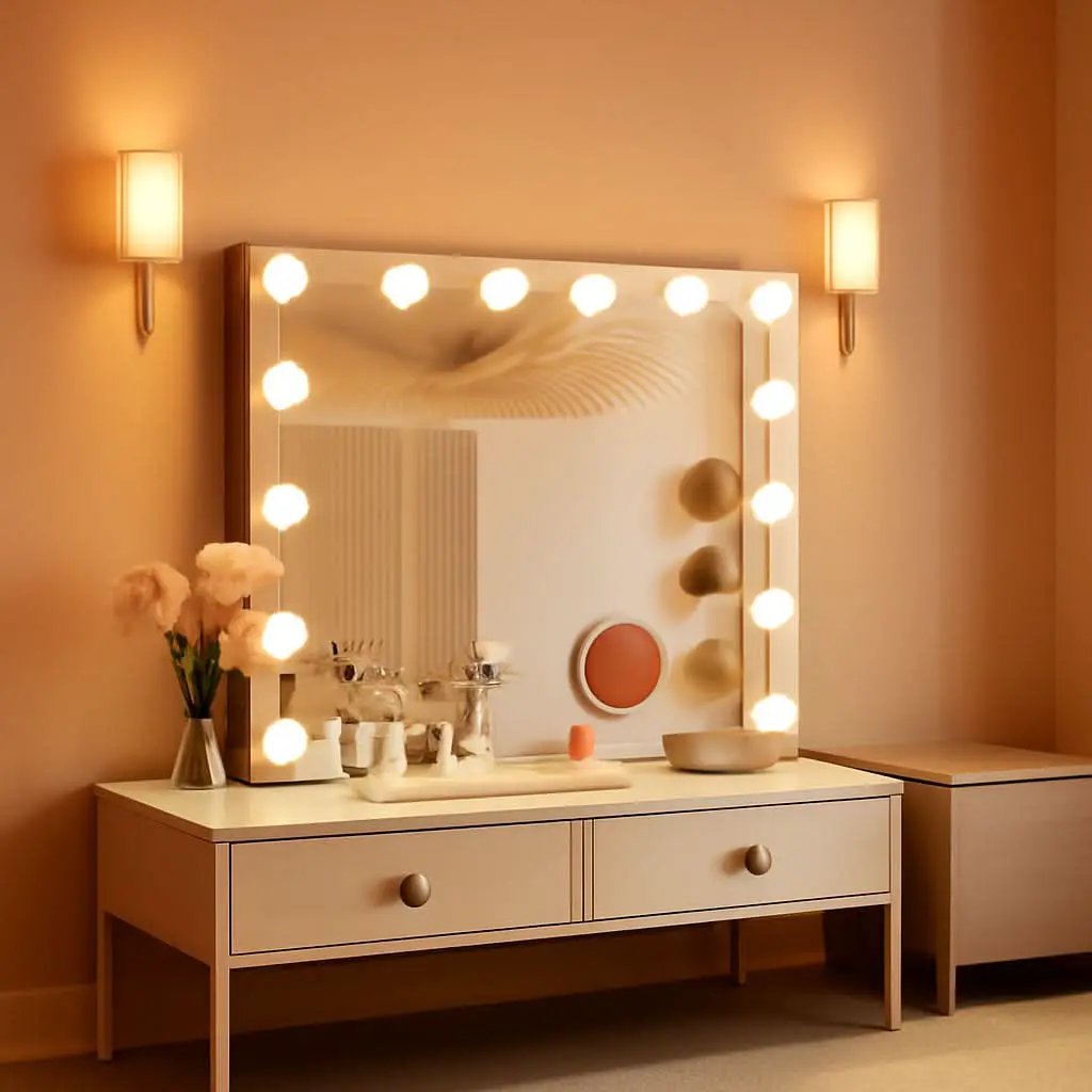 Hollywood Vanity Mirror With Lights 23x18 Aluminum USB Port from PriceLows™