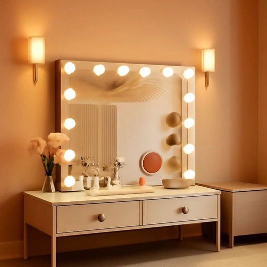 Hollywood Vanity Mirror With Lights 23x18 Aluminum USB Port from PriceLows™