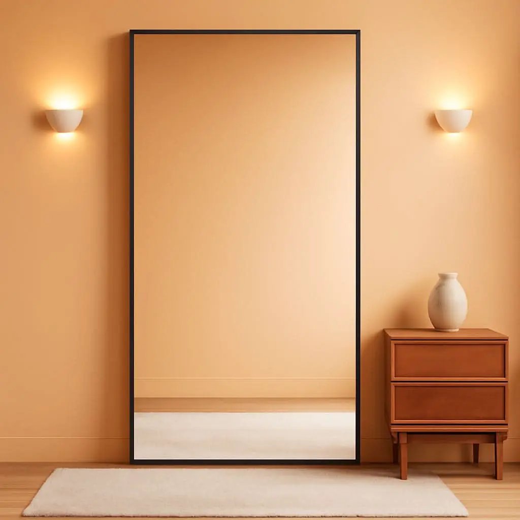 Full Length Mirror With Stand 34x76 Aluminum Frame from PriceLows™