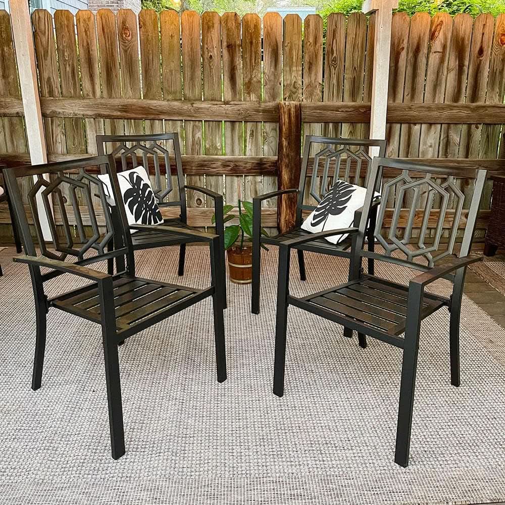 5 Piece Metal Patio Dining Set 37 In Table And 4 Chairs from PriceLows™