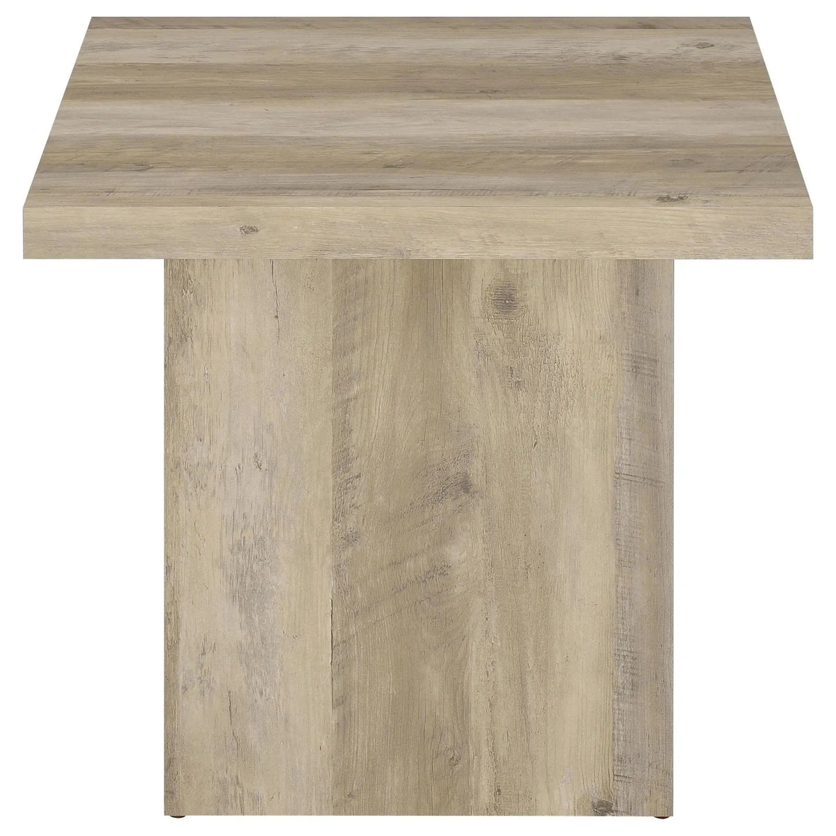 Devar Square Engineered Wood End Table Distressed Pine | 23.5 x 23.5 x 21.75 in | Engineered Wood & Veneer | Living Room