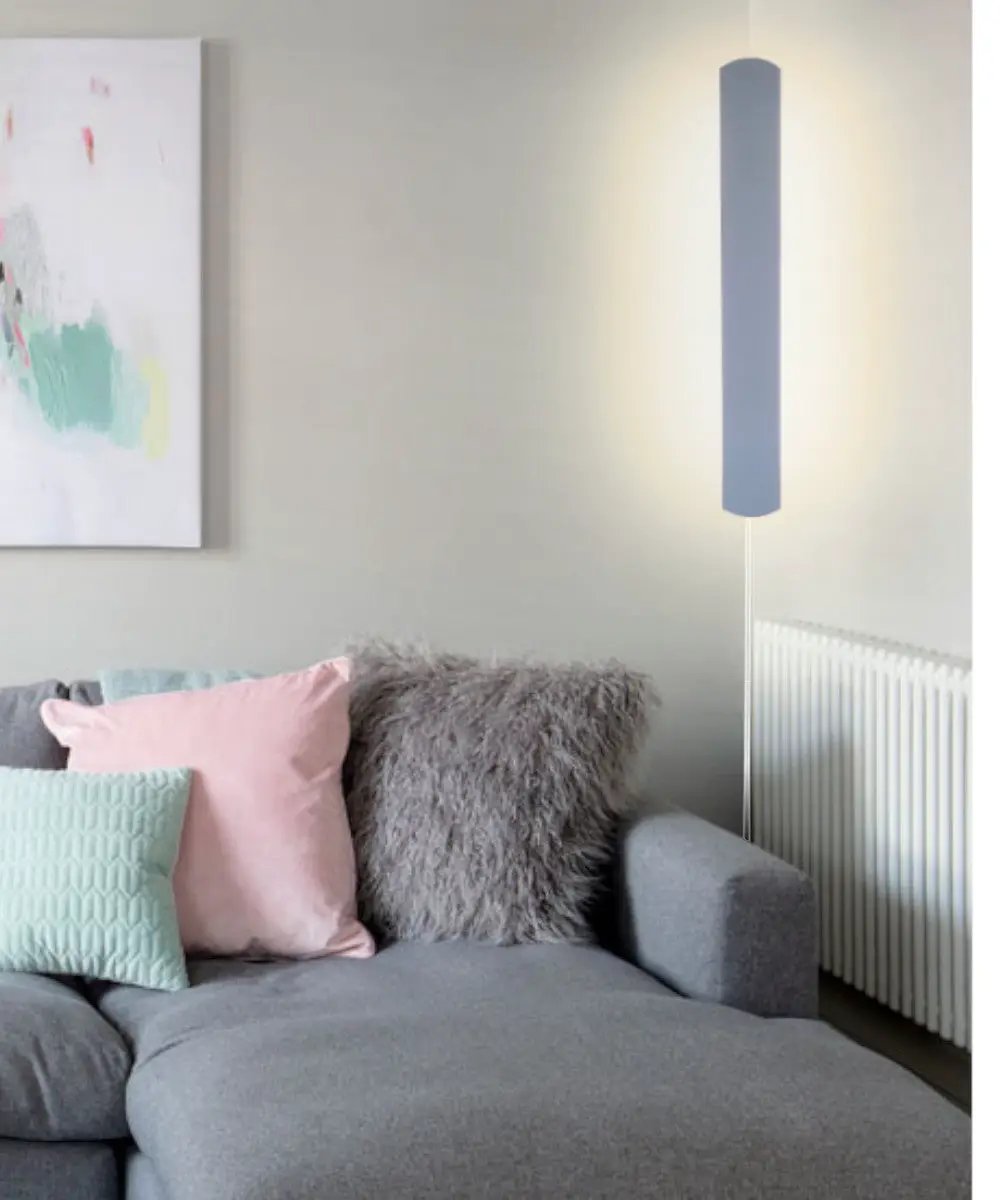 Solid Wood Wall Accent Light | Plug In Led | 24 Inch Height | Almond Finish